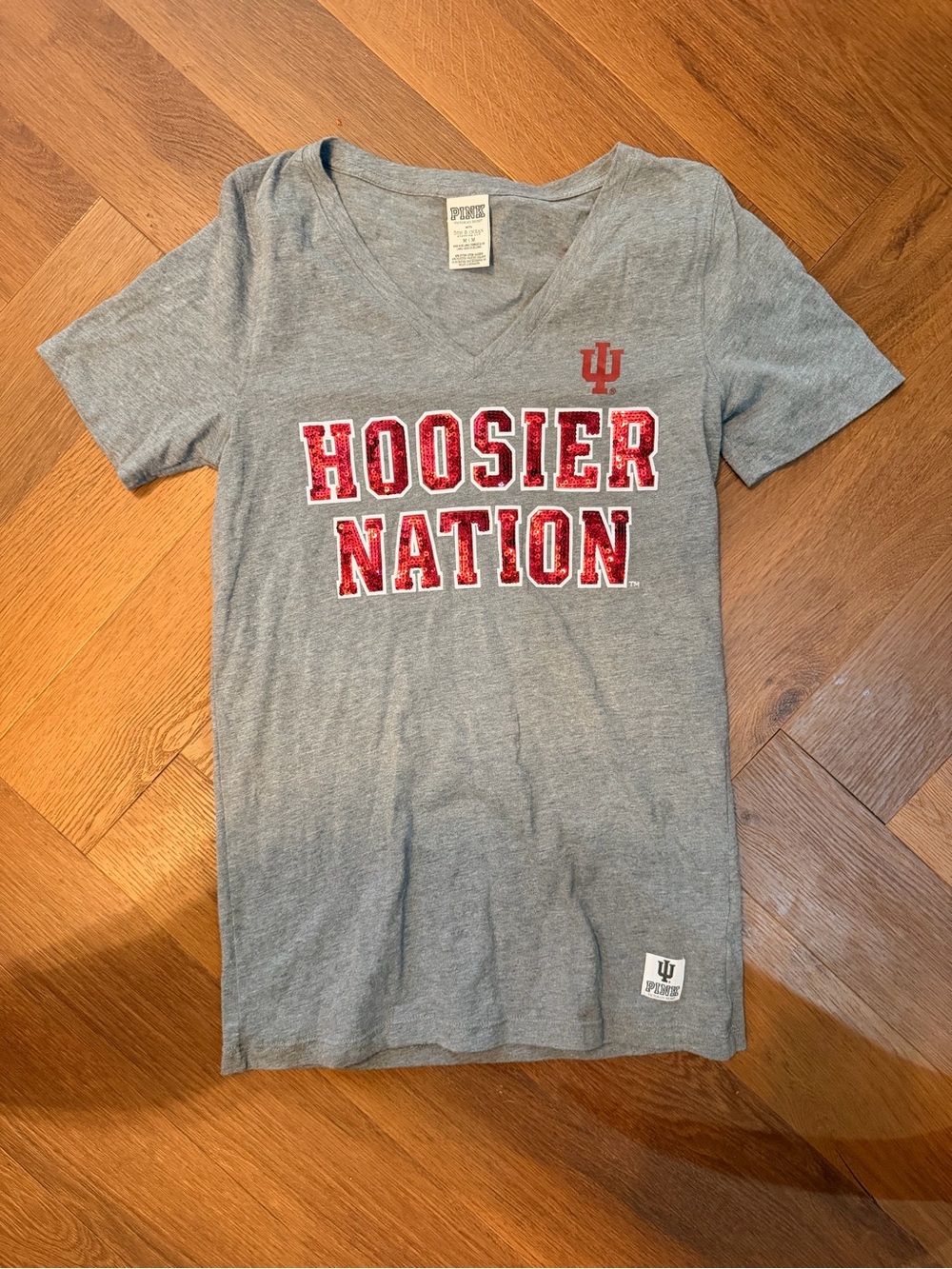 Victoria’s Secret PINK Indiana Hoosiers Nation Sequin T Shirt Medium